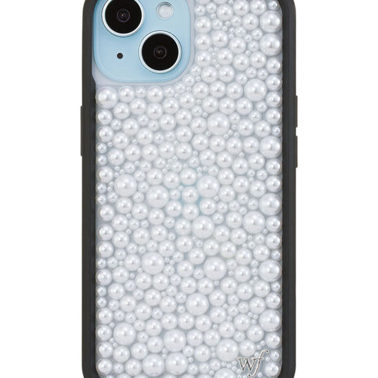 Wildflower iPhone case 15 Pearl White Cute