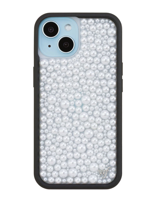 Wildflower iPhone case 15 Pearl White Cute