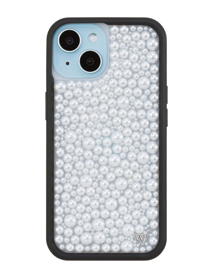 Wildflower iPhone case 15 Pearl White Cute