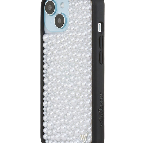Wildflower iPhone case 15 Pearl White Cute