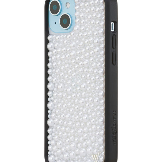 Wildflower iPhone case 15 Plus Pearl White Cute