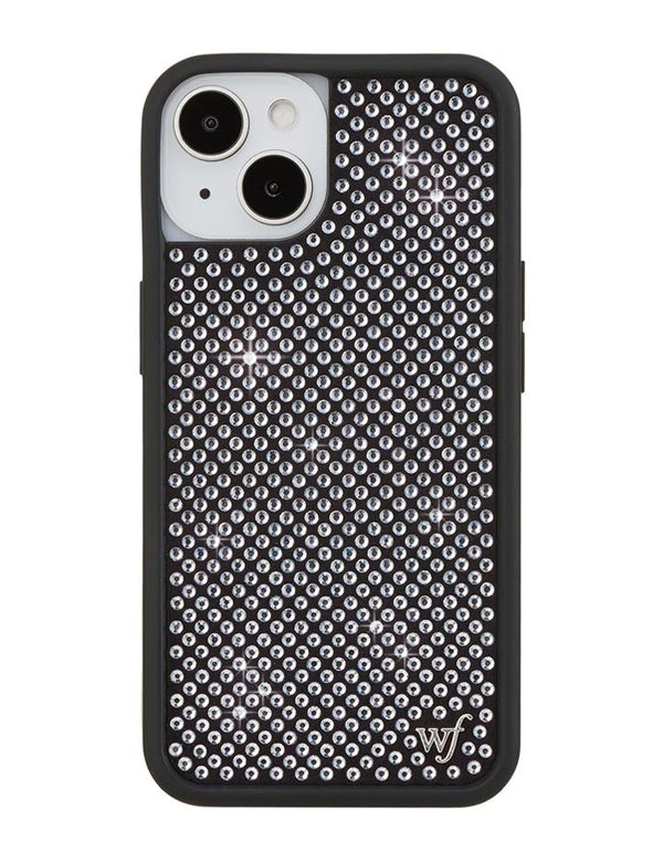 Wildflower iPhone case 14 Rhinestone | White Sparkle Cute