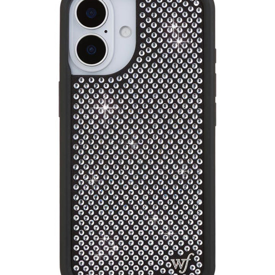 Wildflower iPhone case 16 Rhinestone | White Sparkle Cute