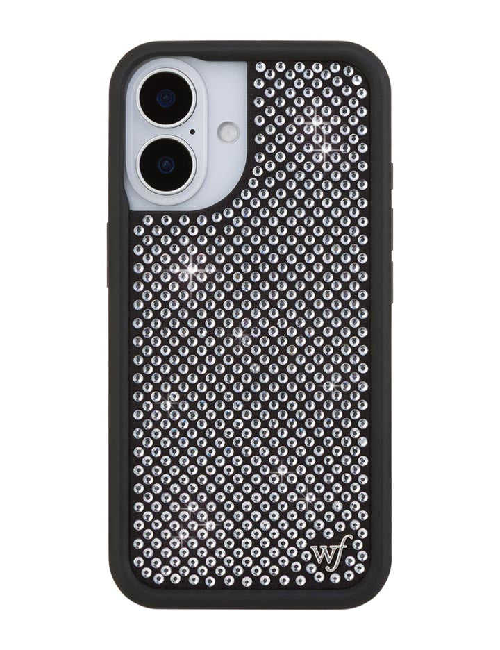 Wildflower iPhone case 16 Rhinestone | White Sparkle Cute