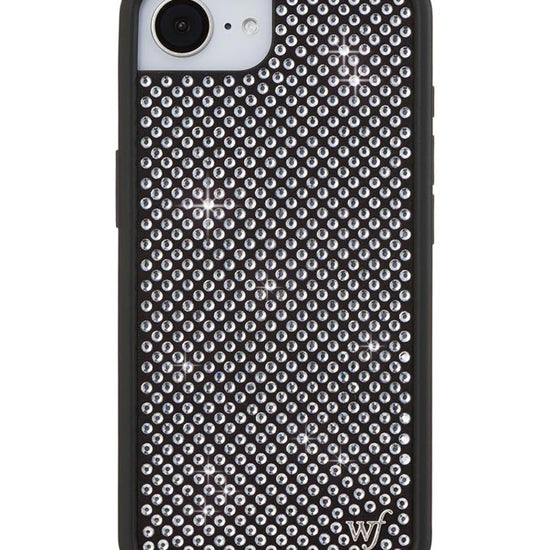 Wildflower iPhone case 16e Rhinestone | White Sparkle Cute
