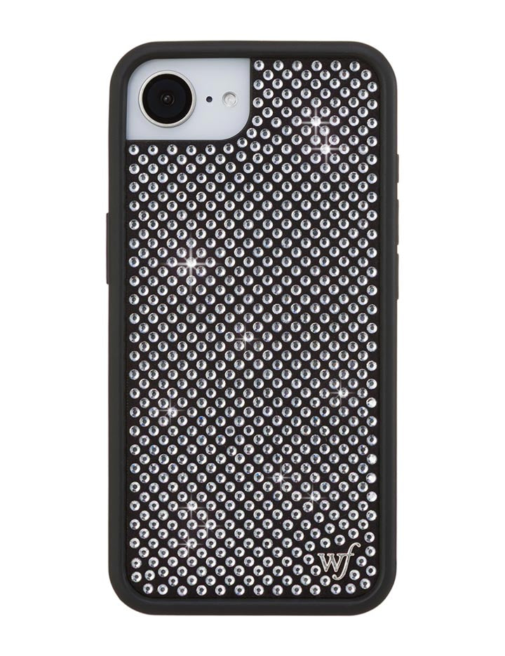 Wildflower iPhone case 16e Rhinestone | White Sparkle Cute