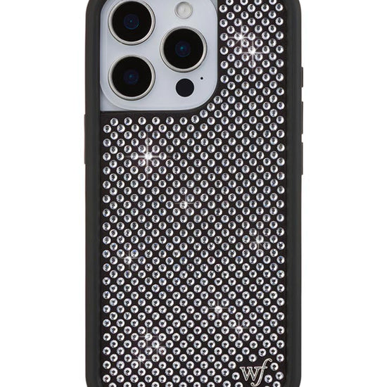 Wildflower iPhone case 16 Pro Rhinestone | White Sparkle Cute