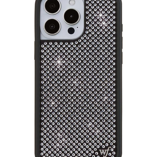 Wildflower iPhone case 16 Pro Max Rhinestone | White Sparkle Cute