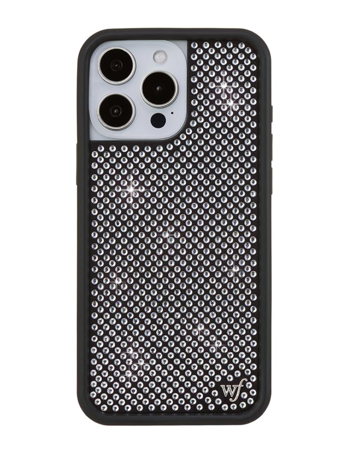 Wildflower iPhone case 16 Pro Max Rhinestone | White Sparkle Cute