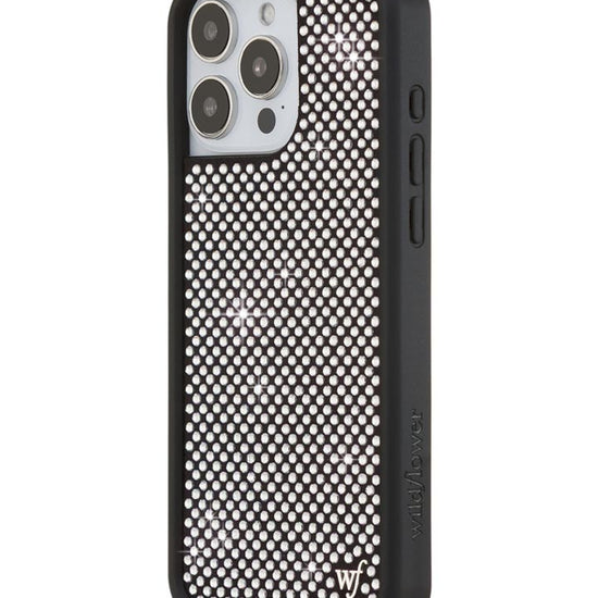 Wildflower iPhone case 16 Pro Max Rhinestone | White Sparkle Cute