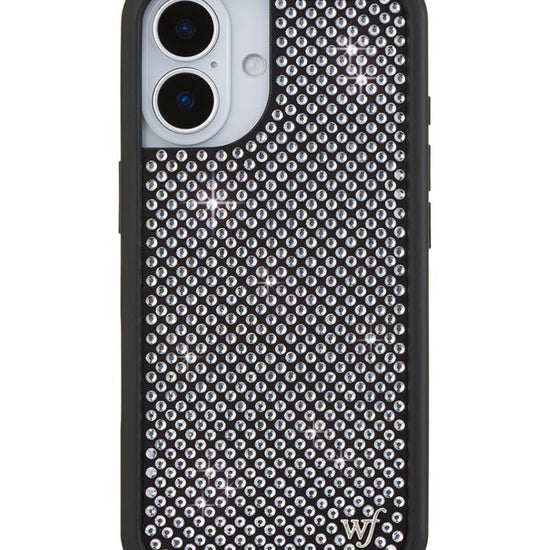 Wildflower iPhone case 17 Rhinestone | White Sparkle Cute