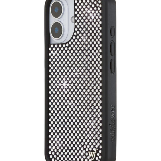 Wildflower iPhone case 17 Rhinestone | White Sparkle Cute