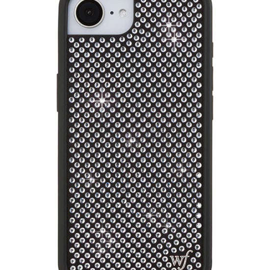 Wildflower iPhone case 17e Rhinestone | White Sparkle Cute