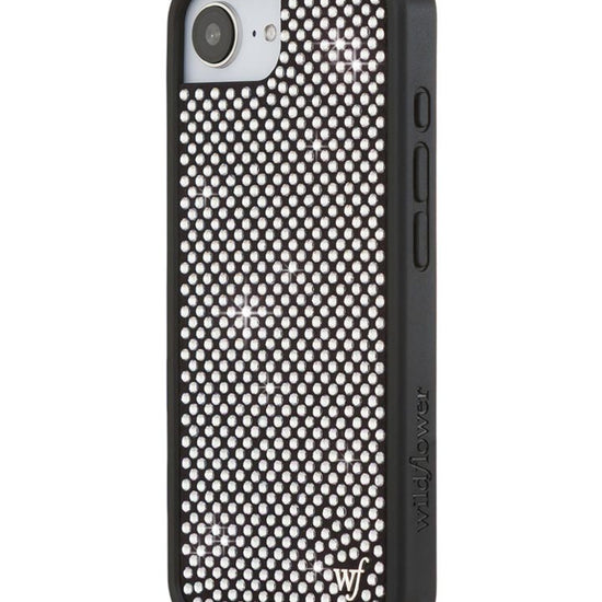 Wildflower iPhone case 17e Rhinestone | White Sparkle Cute