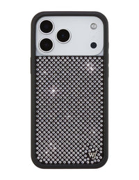 Wildflower iPhone case 17 Pro Max Rhinestone | White Sparkle Cute