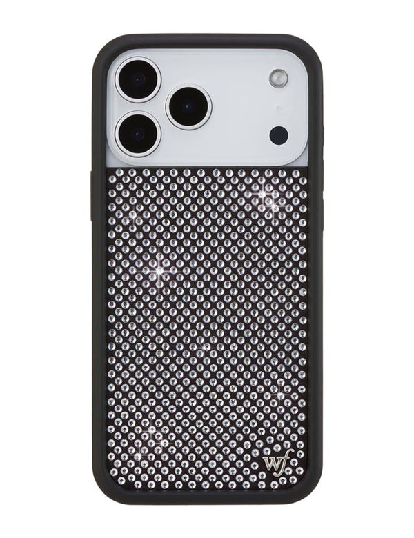 Wildflower iPhone case 17 Pro Max Rhinestone | White Sparkle Cute