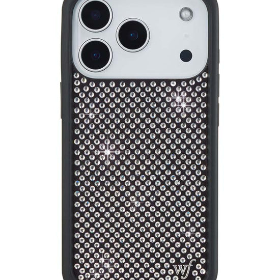 Wildflower iPhone case 18 Pro Rhinestone | White Sparkle Cute