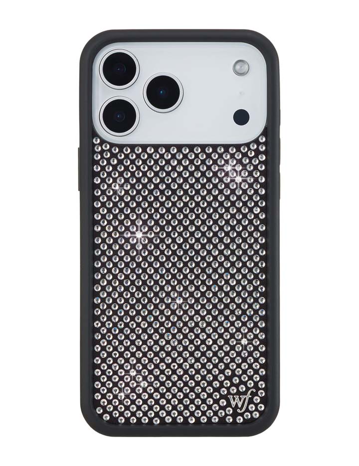 Wildflower iPhone case 18 Pro Max Rhinestone | White Sparkle Cute