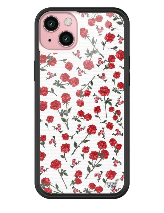 wildflower red roses iphone 15 plus case