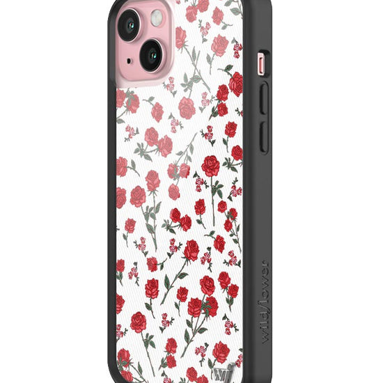 wildflower red roses iphone 15 plus case