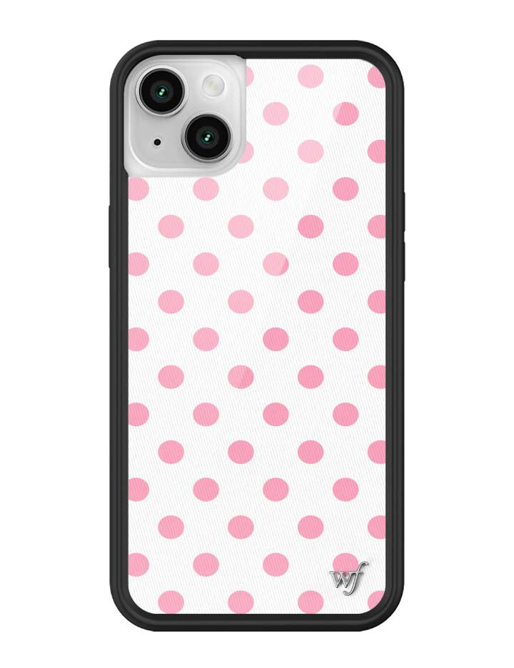 Wildflower iPhone case 14 Polka Dot White Pink Cute
