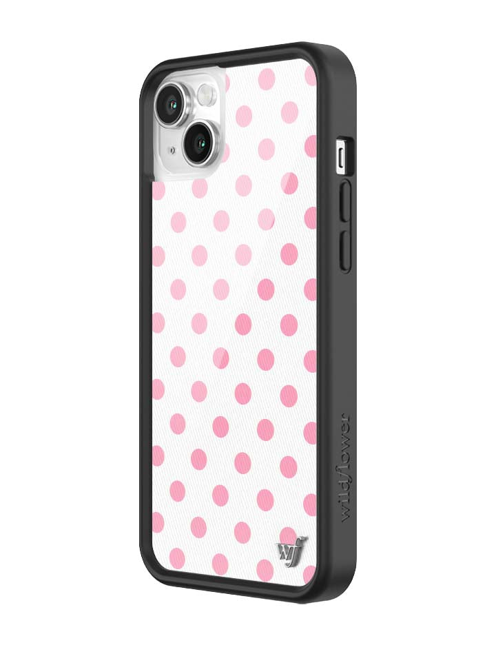 Wildflower iPhone case 14 Polka Dot White Pink Cute