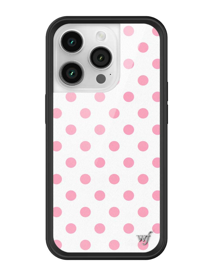Wildflower iPhone case 14 Pro Polka Dot White Pink Cute