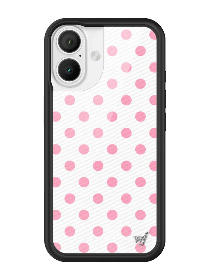 Wildflower iPhone case 16 Polka Dot White Pink Cute