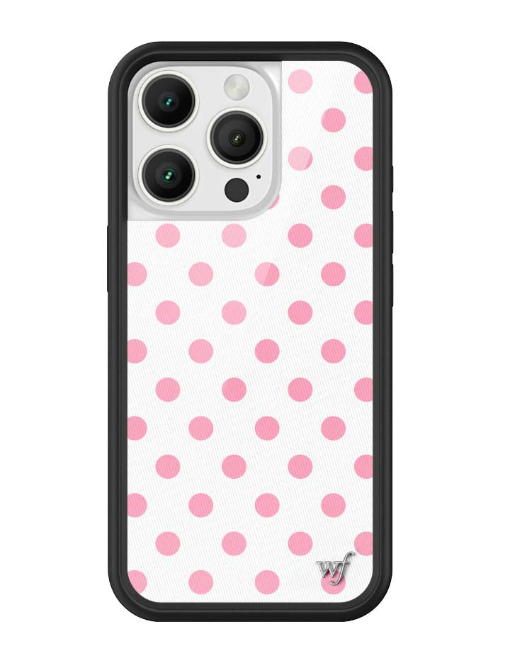 Wildflower iPhone case 16 Pro Polka Dot White Pink Cute