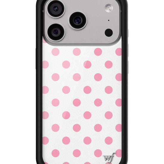 Wildflower iPhone case 17 Pro Polka Dot White Pink Cute