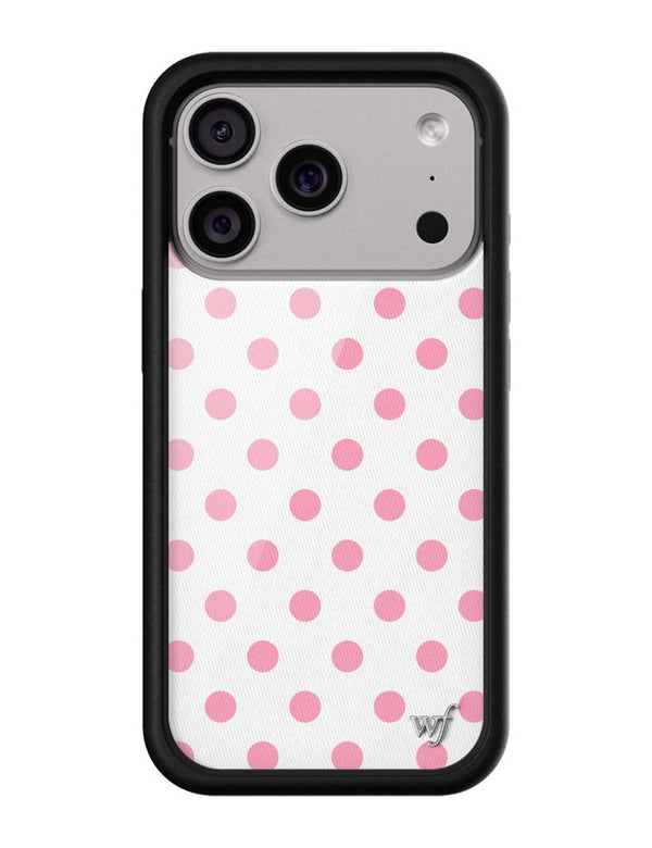 Wildflower iPhone case 17 Pro Polka Dot White Pink Cute