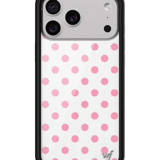 Wildflower iPhone case 17 Pro Max Polka Dot White Pink Cute