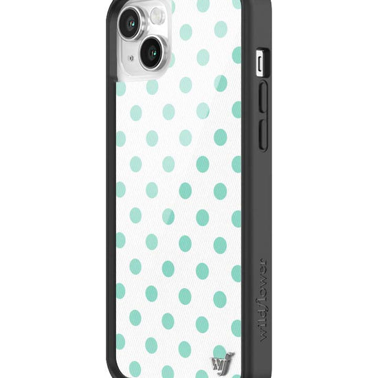 Wildflower iPhone case 13 Polka Dot White Turquoise Cute