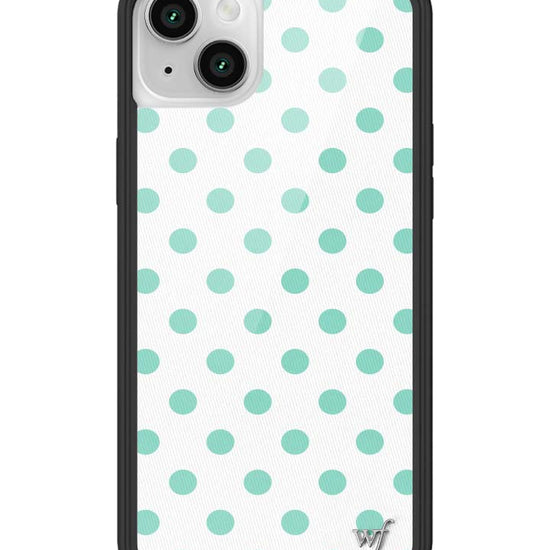 Wildflower iPhone case 14 Polka Dot White Turquoise Cute