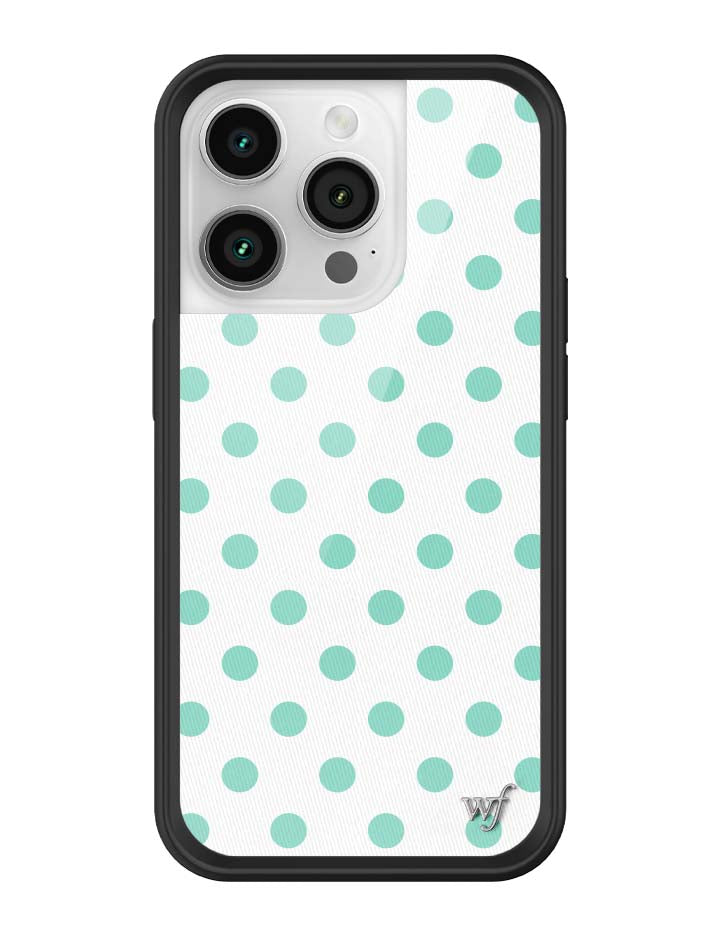 Wildflower iPhone case 14 Pro Polka Dot White Turquoise Cute