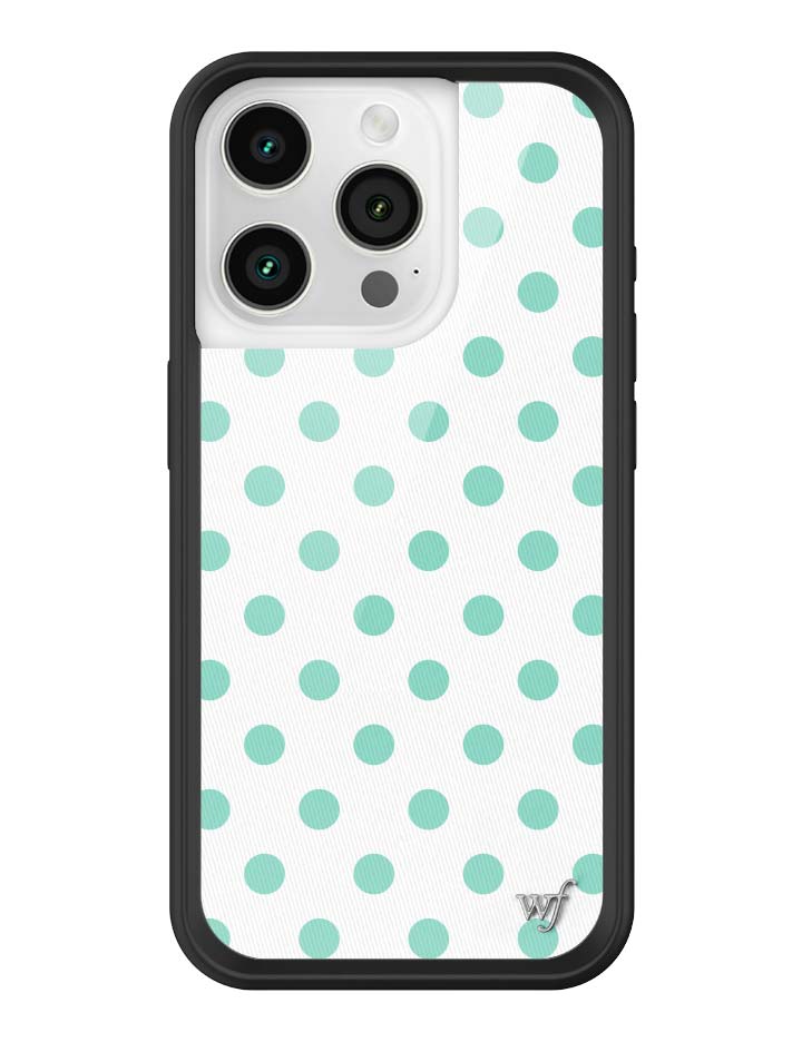 Wildflower iPhone case 15 Pro Polka Dot White Turquoise Cute