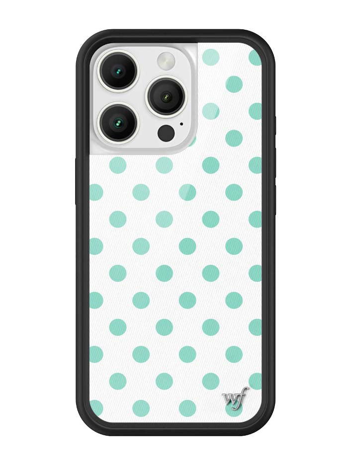 Wildflower iPhone case 16 Pro Polka Dot White Turquoise Cute