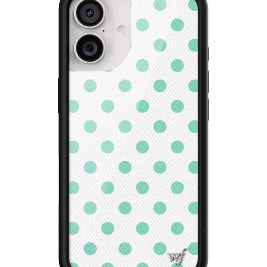 Wildflower iPhone case 17 Polka Dot White Turquoise Cute