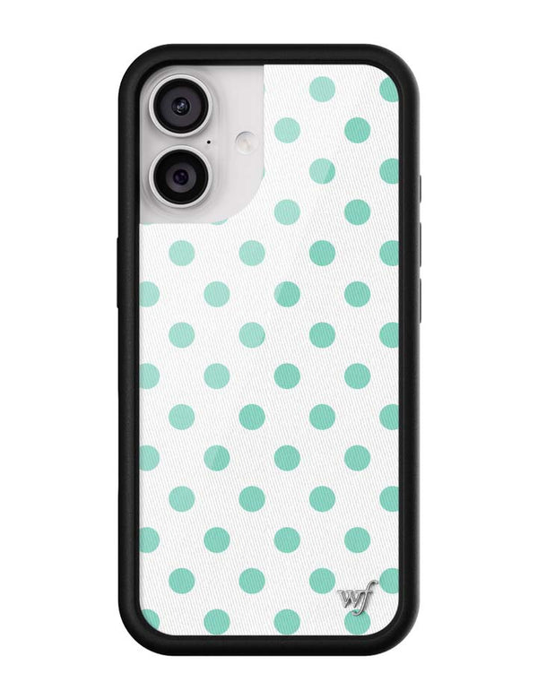 Wildflower iPhone case 17 Polka Dot White Turquoise Cute