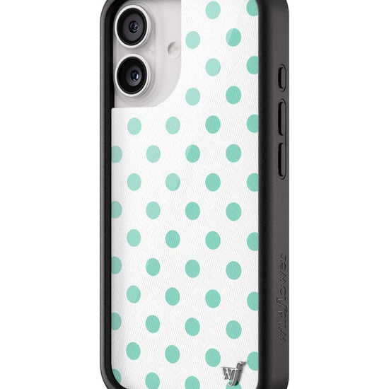 Wildflower iPhone case 17 Polka Dot White Turquoise Cute
