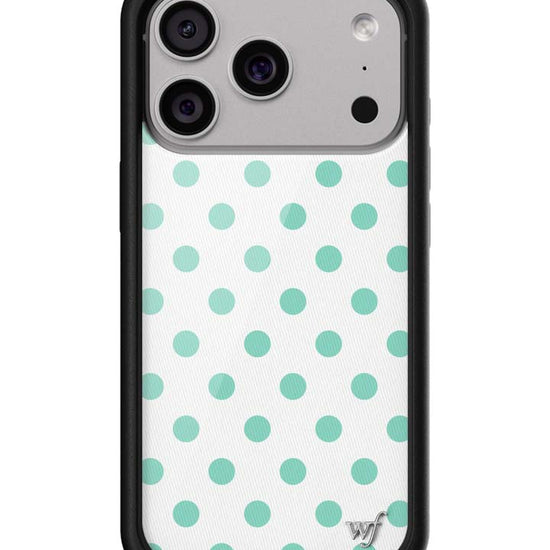 Wildflower iPhone case 17 Pro Polka Dot White Turquoise Cute
