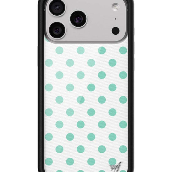 Wildflower iPhone case 17 Pro Max Polka Dot White Turquoise Cute