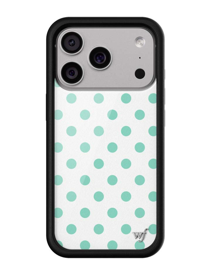 Wildflower iPhone case 18 Pro Polka Dot White Turquoise Cute