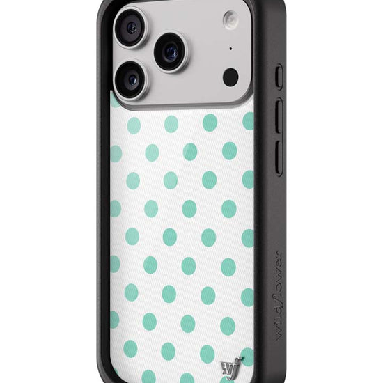 Wildflower iPhone case 18 Pro Polka Dot White Turquoise Cute