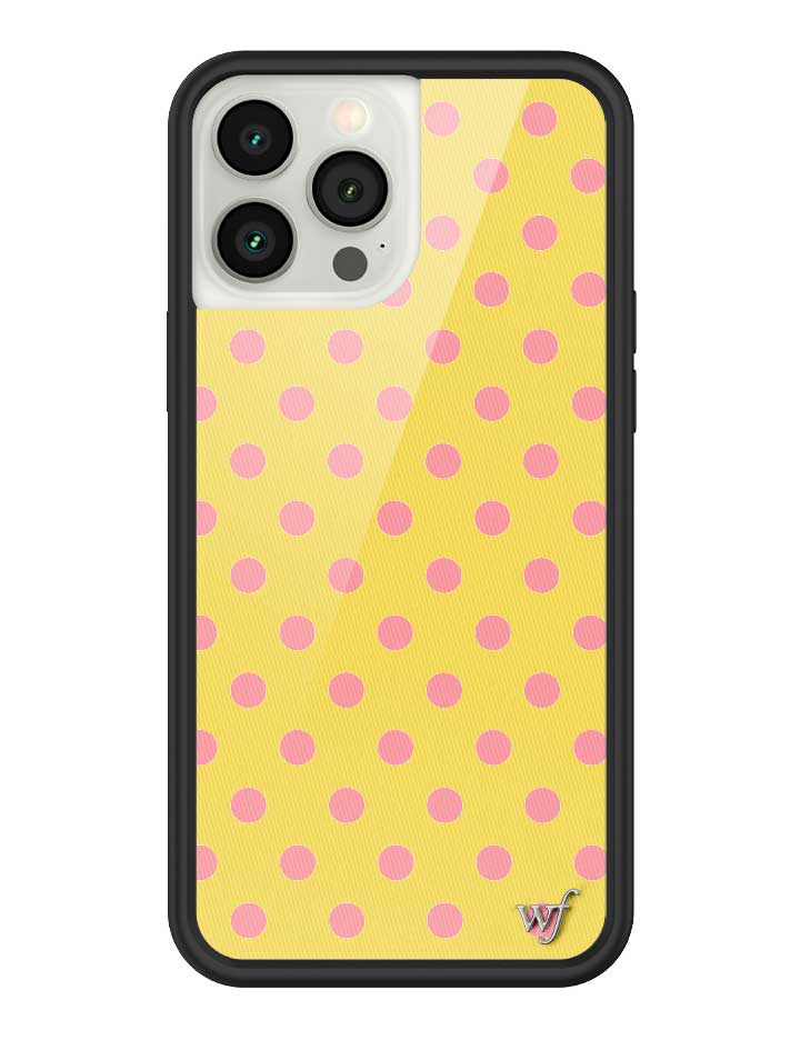 Wildflower iPhone case 13 Pro Max Polka Dot Yellow Pink Cute