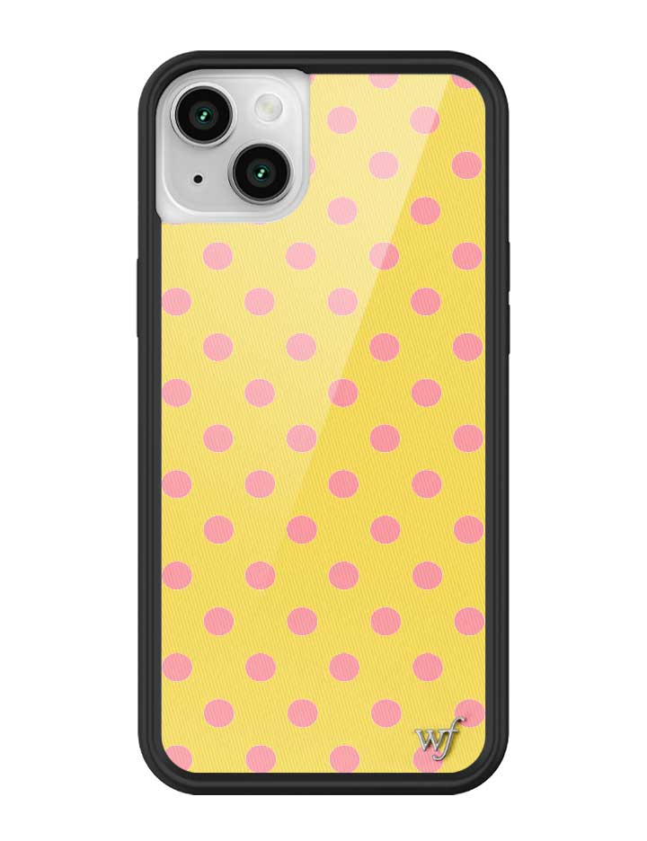 Wildflower iPhone case 14 Polka Dot Yellow Pink Cute