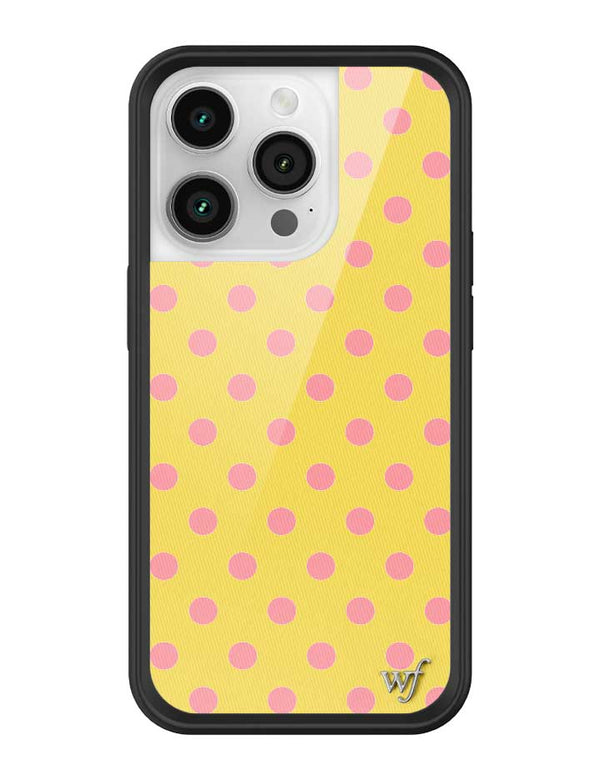 Wildflower iPhone case 14 Pro Polka Dot Yellow Pink Cute