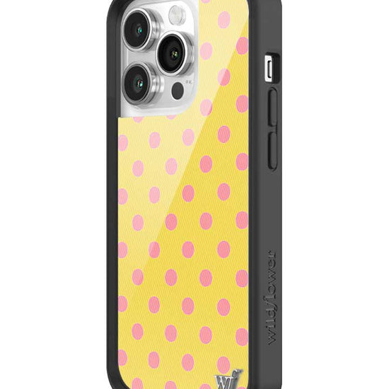 Wildflower iPhone case 14 Pro Polka Dot Yellow Pink Cute