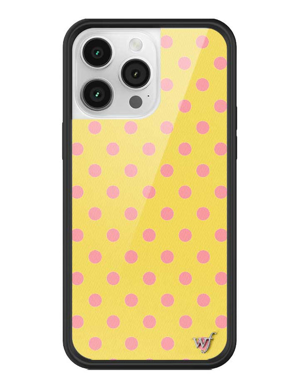Wildflower iPhone case 14 Pro Max Polka Dot Yellow Pink Cute