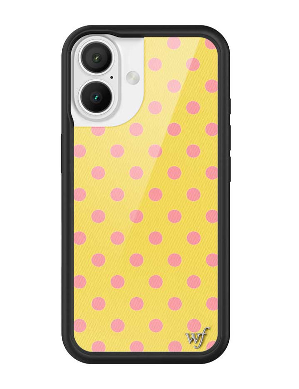 Wildflower iPhone case 16 Polka Dot Yellow Pink Cute